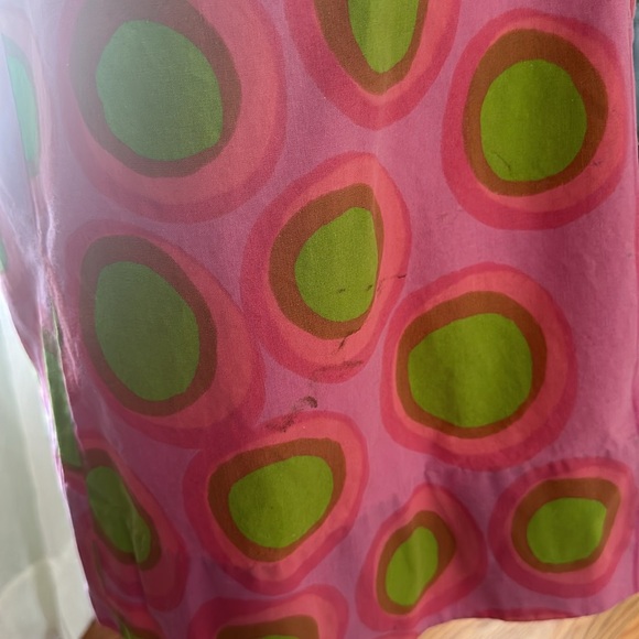 VINTAGE Marimekko Pink & Green Polkadot Dress, Size L - Picture 7 of 11